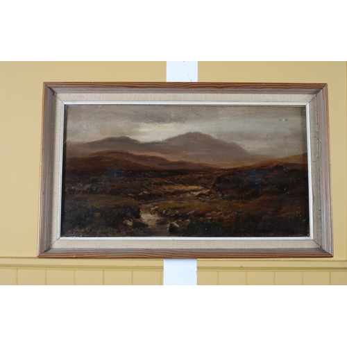 143 - ALEXANDER WILLIAMS (R.H.A.) Moorland Achill Island Oil on canvas Signed lower left 24cm (h) x 44cm (... 