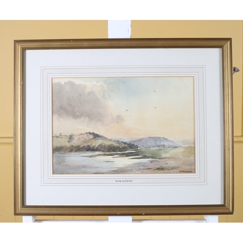 144 - MOUNTAIN AND RIVERSCAPE Signed lower right 24cm (h) x 36cm (w)