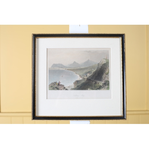 455 - A PAIR OF COLOURED PRINTS View of Killiney Bay and Killiney Hill A pair Each 58cm (h) x 22cm (w)