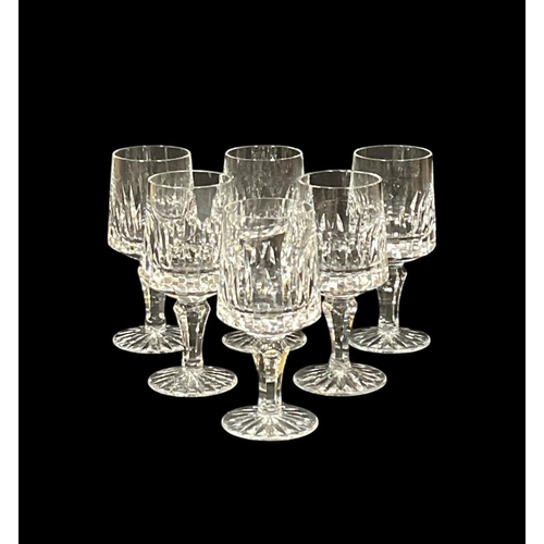 482 - A SET OF SIX WATERFORD CUT GLASS WINE GLASSES