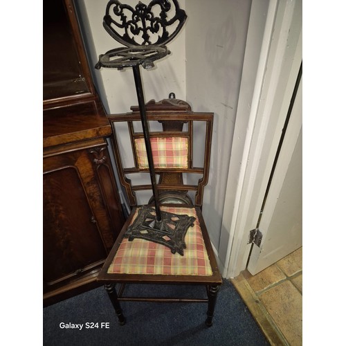 575 - A 19TH CENTURY MAHOGANY AND SATINWOOD INLAID SIDE TABLE of rectangular bowed outline the shaped top ... 