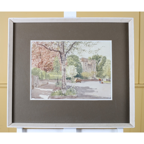 649 - TOM NISBET Springtime Clonskeagh Castle Watercolour Signed lower left 39cm (h) x 36cm (w)