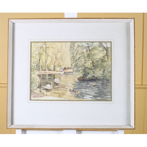 650 - TOM NISBET St. Stephen's Green Watercolour Signed lower left 26cm (h) x 35cm (w)