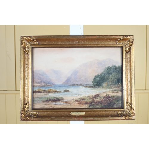 144 - ALEXANDER WILLIAMS (R.H.A. 1846-1930) Glenveagh Lough Donegal Watercolour Signed and inscribed lower... 