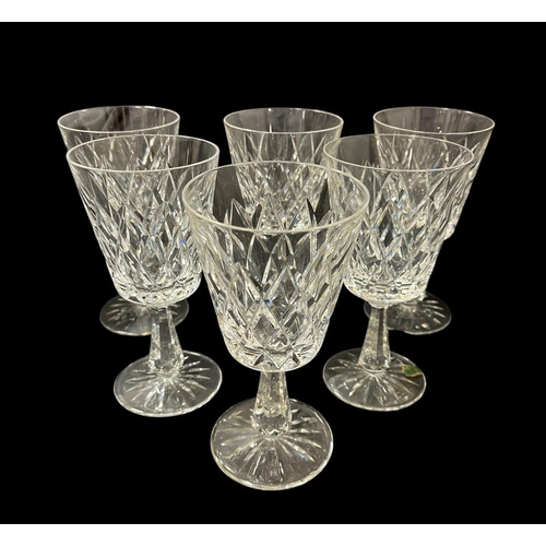 474 - A SET OF SIX WATERFORD CUT GLASS WINE GLASSES