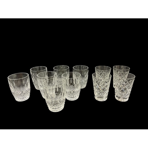 478 - A SET OF SEVEN WATERFORD CUT GLASS TUMBLERS together with A SET OF FOUR WATERFORD CUT GLASS TUMBLERS... 