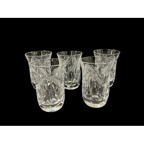 479 - A SET OF FIVE WATERFORD CUT GLASS TUMBLERS