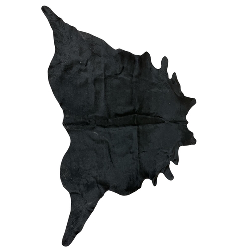 583 - A BLACK COWHIDE SKIN 227cm (l) x 200cm (w)