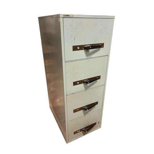 602 - A FOUR DRAWER FIREPROOF FILING CABINET 137cm (h) x 52cm (w) x 76cm (d)