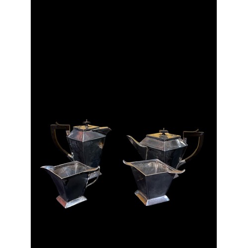 474 - AN ART DECO STYLE PLATED FOUR PIECE TEA AND COFFEE SERVICE, JIMI HENDRIX CONCERT POSTER Pinnacle Con... 