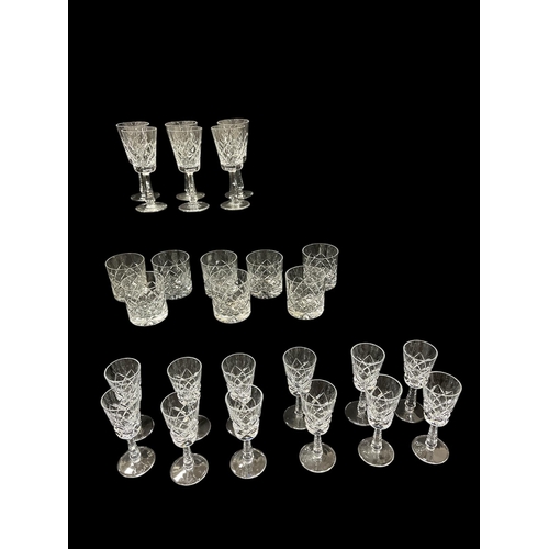 485 - A SUITE OF TWENTY SIX GALWAY CRYSTAL GLASSES comprising a set of twelve white wine glasses, a set of... 