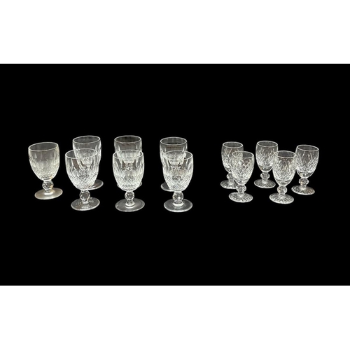 108 - A SET OF SEVEN WATERFORD CUT GLASS WINE GLASSES, a set of five Waterford cut glass sherry glasses (1... 