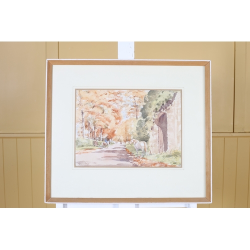 322 - TOM NISBET Autumn at Tibradden Watercolour Signed lower left Inscribed verso 28cm (h) x 36cm (w)