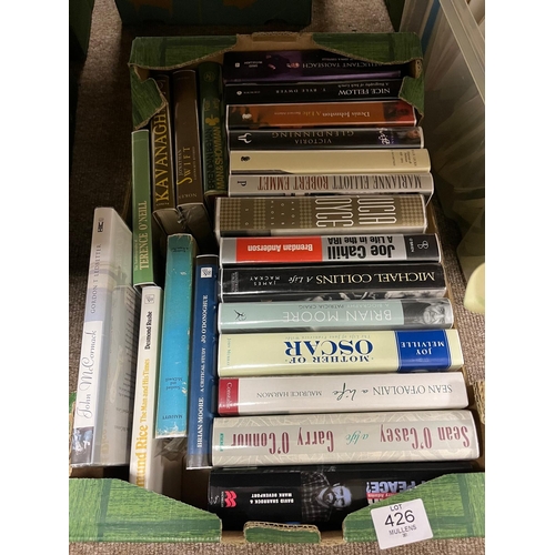 426 - A GOOD BOXED LOT OF MAINLY IRISH LITERATURE INTEREST