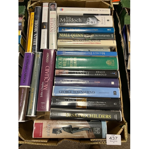 437 - A GOOD BOXED LOT OF MIXED IRISH INTEREST to include history, literature, etc.