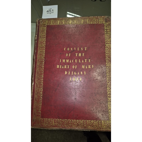 451 - THE SALA ROMANUM, Roman Missal 1842, Irish binding, stamped to the front, Convent of the Immaculate ... 