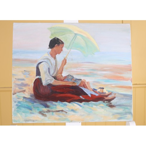 643 - MARGARET HAYDEN Loving Kindness A pastel Signed lower right 58cm (h) x 48cm (w), MARGARET HAYDEN Fig... 