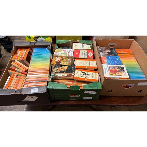 671 - FOUR BOXES OF BOOKS PENGUIN PAPERBACK INTEREST