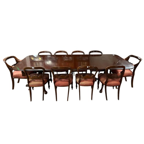 495 - A GOOD 19TH CENTURY DINING ROOM SUITE comprising ten 19th century mahogany dining room chairs, inclu... 