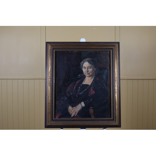 SEAN O'SULLIVAN (A.R.H.A.) Evelyn Brady Wife of P.J. Brady, A Member or Irish and UK Parliament Half Length Portrait Oil on canvas Signed lower right, dated 1929 75cm (h) x 61cm (w)