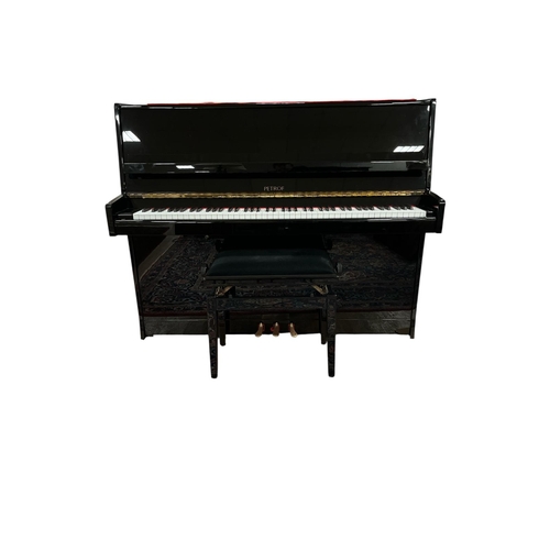 353 - A PETROF BLACK LACQUERED CASED UPRIGHT PIANO Serial No. 579747 116cm (h) x 145cm (w) x 55cm (d) toge... 