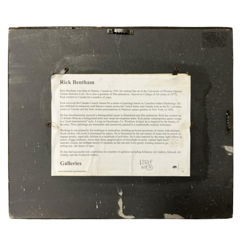 31 - RICK BENTHAM
‘A Summers Day’ 
Oil on board
Signed lower right
Image: 14cm (h) x 19cm (w) 
Frame: 30c... 