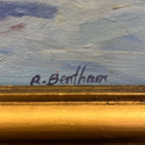 31 - RICK BENTHAM
‘A Summers Day’ 
Oil on board
Signed lower right
Image: 14cm (h) x 19cm (w) 
Frame: 30c... 