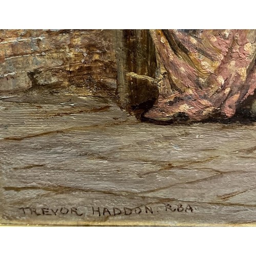307 - TREVOR HADDON RBA
A Fruit Stall, Venice
Oil on canvas
Signed lower left 
Image: 41cm (h) x 61cm (w) ... 