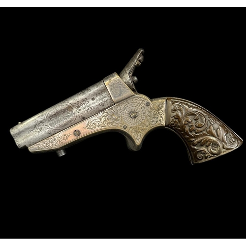 AN ENGRAVED TIPPING AND LAWDEN SHARP'S PATENT PEPPERBOX PISTOL