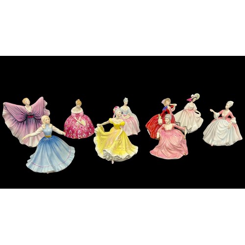 426 - EIGHT ROYAL DOULTON FIGURES modelled as Charlotte, Isadora, Autumn Breezes, Victoria, Diana, Sunday ... 