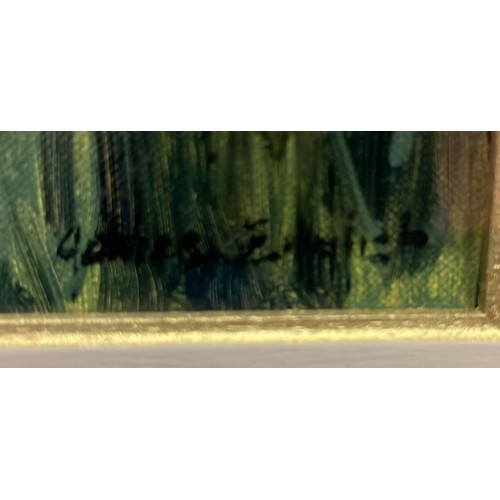 445 - JAMES ENGLISH
‘Rivers Edge, The Boyne’
Oil on canvas
Signed lower right
Image: 25cm (h) x 20cm (w) 
... 