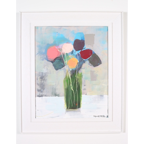 103 - TOM BYRNE 
Born to be Wild
Still Life 
Oil on canvas 
Signed lower right 
49cm (h) x 39cm (w)
