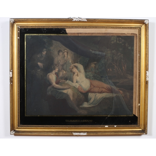 105 - A PAIR OF 19TH CENTURY COLOURED ENGRAVINGS 
Inscribed 'Telemachus, Mentor and Calypso' and  'Telemac... 