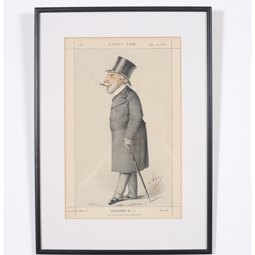 110 - FIVE VANITY FAIR COLOURED PRINTS 
Depicting Statesmen