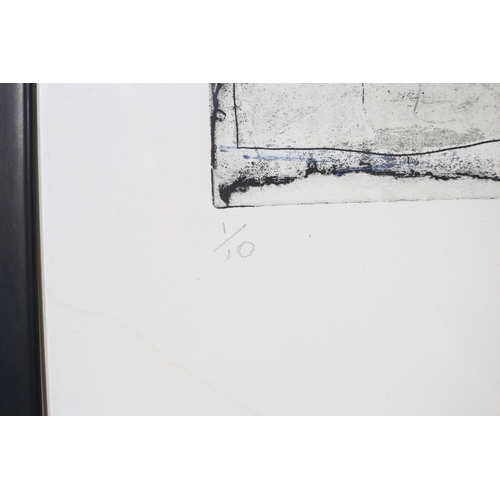 111 - CONOR REGAN 
Abstract Composition 
A triptych
Black and white etching
Signed in the margin, dated '8... 