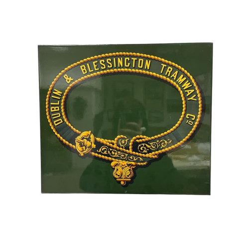 DUBLIN AND BLESSINGTON TRAMWAY COMPANY INSIGNIA on board 45.5cm (h) x ...