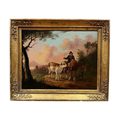 586 - PETER LA CAVE (1769-1811)
A Pair
Countryfolk Resting with Donkeys in a Landscape and
A Man on Horseb... 