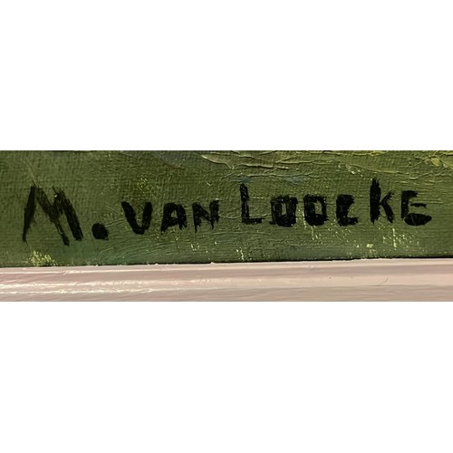 19 - MARCEL VAN LOOCKE
‘The Meet Up’ 
Oil on canvas
Signed lower left
Image: 54cm (h) x 89cm (w) 
Frame: ... 