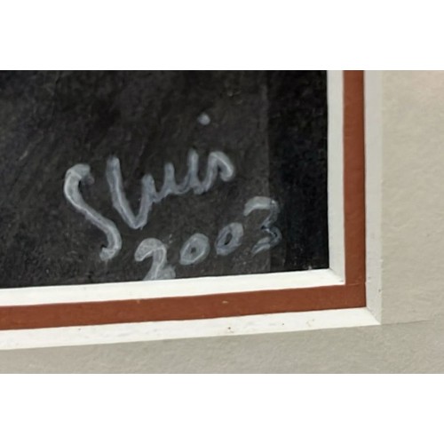 22 - PIETER SLUIS
‘Man in the Felt Hat’
Mixed media
Signed lower right
Image: 28cm (h) x 20cm (w) 
Frame:... 