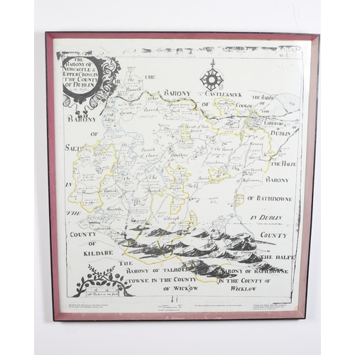 172 - A FRAMED MAP The Barony of Newcastle and Upper Cross in the County of Dublin 25cm (h) x 23cm (w)