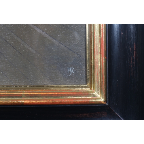 2 - PETER KELLY, R.B.A.
Solitude 
Oil on canvas
Monogrammed lower left 
Image: 49cm (h) x 34cm (w) 
Fram... 