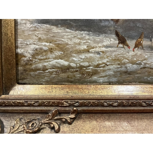 210 - HENRY CHARLES WOOLETT (1826 - 1893)
Working Horses in Winter Scenes
Oil on Canvas 
A Pair 
Both sign... 