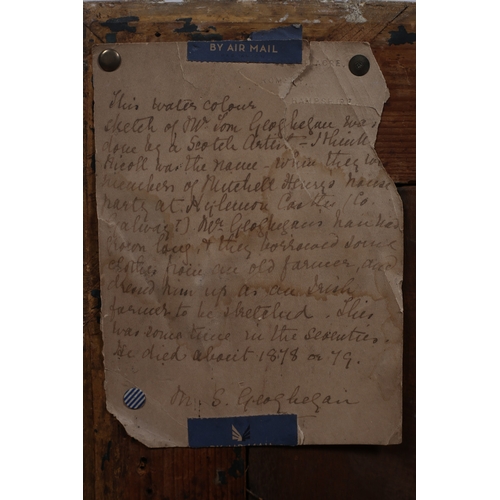 217 - ERSKINE NICOL RSA, ARA (1825 - 1904)
Portrait of Tom Geoghegan (Galway)
Watercolour and bodycolour 
... 