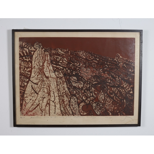 405 - FRENCH SCHOOL 
Artistic proof etching 
Indistinctly signed and dated lower right 
Image: 48cm (h) x ... 