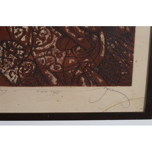 405 - FRENCH SCHOOL 
Artistic proof etching 
Indistinctly signed and dated lower right 
Image: 48cm (h) x ... 