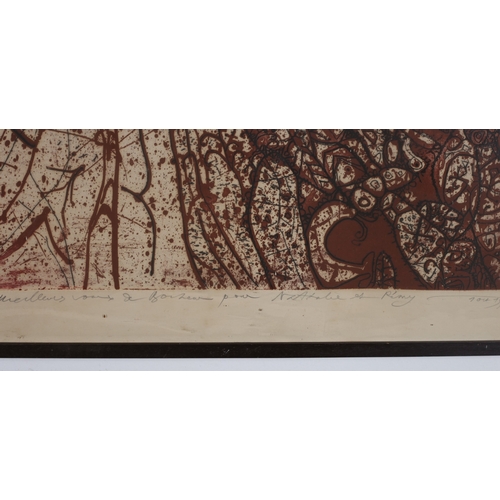 405 - FRENCH SCHOOL 
Artistic proof etching 
Indistinctly signed and dated lower right 
Image: 48cm (h) x ... 