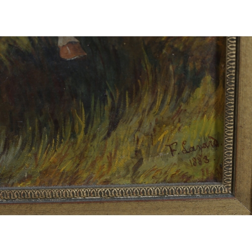 49A - F. LANYARD (1883)
The Hunt 
Oil on canvas 
Indistinctly signed lower right
Image: 34cm (h) x 24cm (w... 