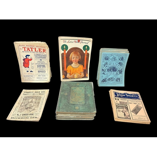 605 - A COLLECTION OF OLD NEWSPAPERS, MAGAZINES AND BOOKS comprising nineteen copies Hogarth Works parts 1... 