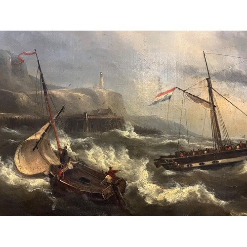 209 - manner of CAPT. RICHARD BRYDGES BEECHEY (1808 - 1895)
A Paddle Steamer With Many Passengers Leaving ... 