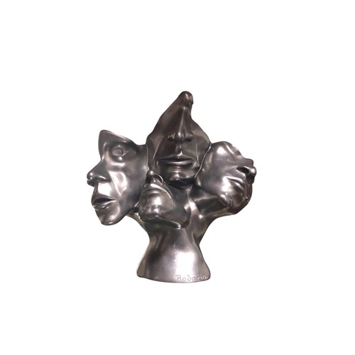618 - after ROSARIO 
A composition abstract sculpture featuring multiple faces or masks 
22cm (h) x 20cm (... 